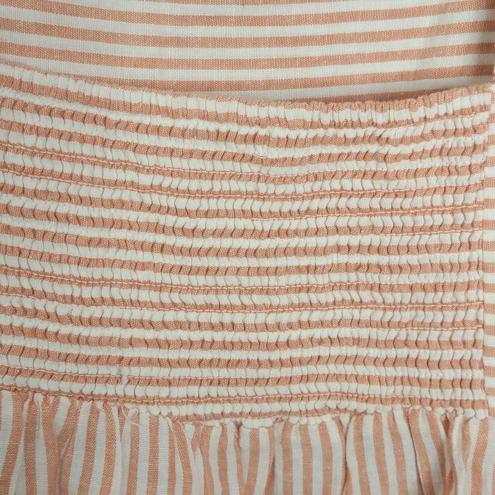 American Eagle Peplum Tank Womens XXL Peach Striped Cotton Linen Blend - Picture 10 of 12